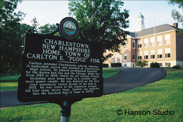 Charlestown, NH - Pudge Fisk Sign & Middle School